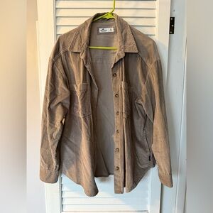 Hollister Tan Corduroy button down/shacket